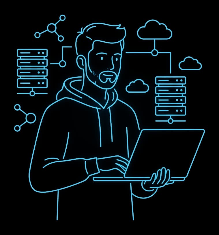 Illustration — technicien systèmes & réseaux